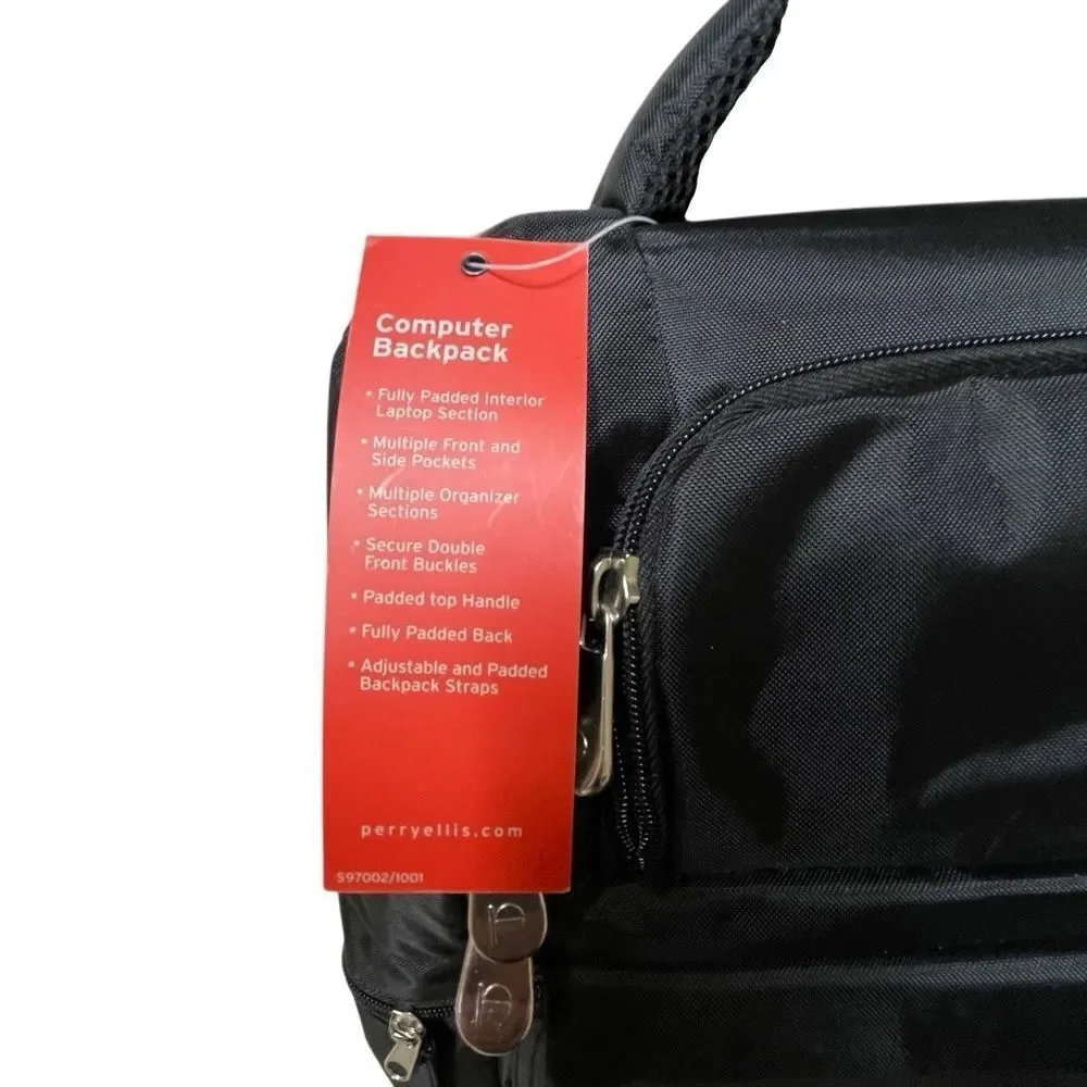 Perry Ellis Portfolio Computer Backpack cushioned top‎ handle black New